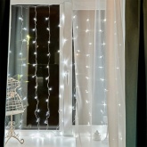Гирлянда светодиодная Дождь 1,5х1,5м 144LED белый, 8 режимов свечения, прозрачный провод, 230В