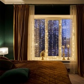 Гирлянда светодиодная Дождь 2х2,5м 300LED мультиколор, 8 режимов свечения, прозрачный провод, 230В