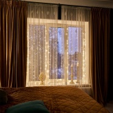 Гирлянда светодиодная Дождь 2х2,5м 300LED мультиколор, 8 режимов свечения, прозрачный провод, 230В