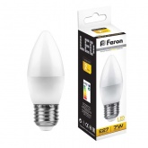 Лампа светодиодная свеча Feron LB-97 7W 2700K 220V E27 теплый свет