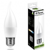 Лампа светодиодная свеча на ветру Feron LB-97 7W 4000K 230V E27 белый свет