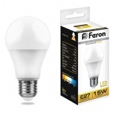 Лампа светодиодная Feron LB-94 A60 15W 2700K 230V E27 теплый свет