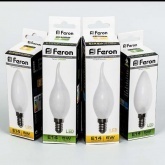Лампа филаментная светодиодная свеча матовая Feron LB-58 5W 4000K 230V 530lm E14 filament белый свет