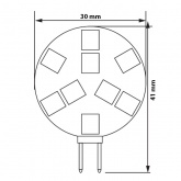 Лампа светодиодная круг Feron LB-16 3W 4000K 12V G4 200Lm 30x41mm белый свет