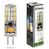 Лампа светодиодная капсула Feron LB-420 2W 4000K 12V G4 160Lm 10x36mm белый свет