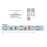 Светодиодная лента LS606 30SMD(5050) 7.2W/m 12V IP20 5000х10х0.22mm теплый белый
