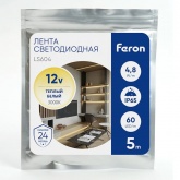 Светодиодная лента Feron LS604 60SMD(3528) 4.8W/m 12V IP65 5000х8х3.8mm теплый белый