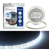 Светодиодная лента Feron LS613 120SMD(3528) 9.6/m 12V IP65 5000х10х3.8mm белый