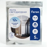 Светодиодная лента Feron LS607 60SMD(5050) 14.4W/m 12V IP65 5000х10х3.8mm 6500K холодный белый