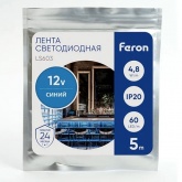 Светодиодная лента Feron LS603 60SMD(3528) 4.8W/m 12V IP20 5000х8х0.22mm синий