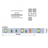 Светодиодная лента LS606 30SMD(5050) 7.2W/m 12V IP20 5000х10х0.22mm RGB