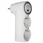 Зарядка e-Fren 1порт+ 2 розетки, DC 5V 2000mA, 16A 250V USB Anam (Legrand)