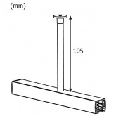 Стойка Paulmann для шинопровода URail H-105mm хром матовый