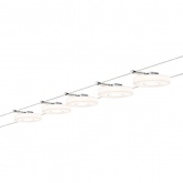 Тросовая система 5 светильников Paulmann DC DiscLED 5x4W 5x200lm 2700K 230/12V 10m хром/сатин