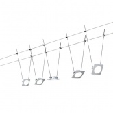 Тросовая система 4 светильника Paulmann QuadLED 5x4W 5x200lm 2700K 230/12V 10m хром/матовый