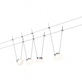 Тросовая система 4 светильника Paulmann IceLED I 4x4W 4x200lm 2700K 230/12V 10m хром матовый/белый