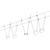 Тросовая система 5 светильников Paulmann DaisyLED 5x4W 5x200lm 2700K 230/12V хром матовый