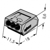 Клеммник WAGO 3 (одножильных) х 1,5-4 мм2 32-24A Cu/Al [уп. 50шт]