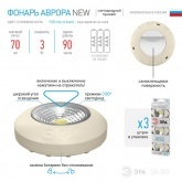 Фонарь ЭРА SB-505 NEW пушлайт Аврора COB, батареи 3xAAA, слоновая кость (бежевый)