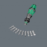 Ручка-держатель Wera Kraftform Kompakt 10, с набором бит (9 шт) с шестигранным хвостовиком 1/4 дюйма