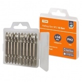 Набор двусторонних бит TDM 10 штук PH2 серия Алмаз №2 сталь S2