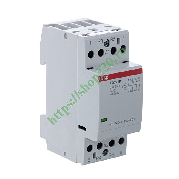 1SAE231111R0622 Контактор ESB25-22N-06 модульный (25А АС-1, 2НО+2НЗ), катушка 230В AC/DC 2 модуля фото 4