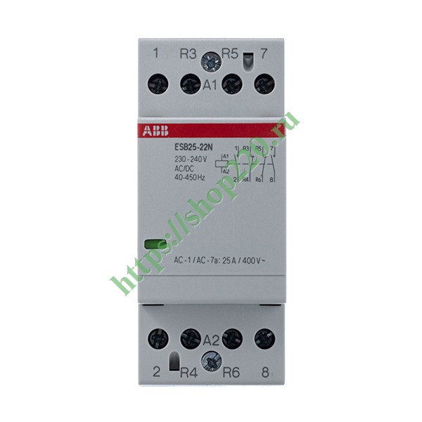1SAE231111R0622 Контактор ESB25-22N-06 модульный (25А АС-1, 2НО+2НЗ), катушка 230В AC/DC 2 модуля фото 6