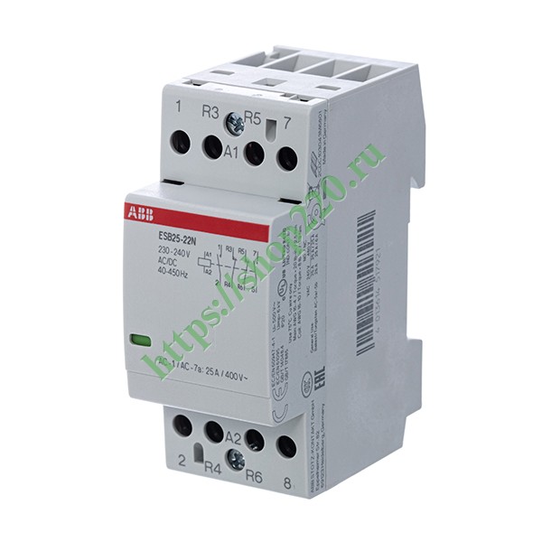 1SAE231111R0622 Контактор ESB25-22N-06 модульный (25А АС-1, 2НО+2НЗ), катушка 230В AC/DC 2 модуля фото 7