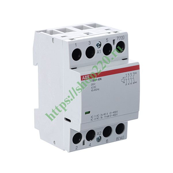1SAE341111R0640 Контактор ESB40-40N-06 модульный (40А АС-1, 4НО), катушка 230В AC/DC 3 модуля фото 5