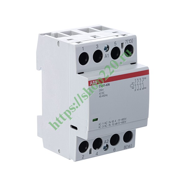 1SAE351111R0640 Контактор ESB63-40N-06 модульный (63А АС-1, 4НО), катушка 230В AC/DC 3 модуля фото 4
