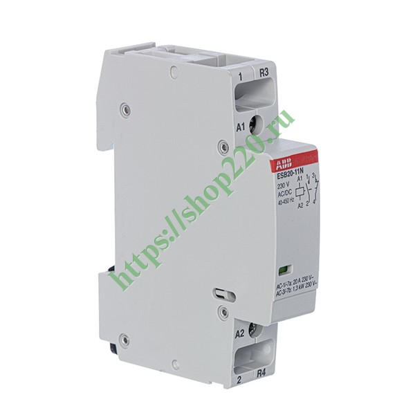 1SBE121111R0611 Контактор ESB20-11N-06 модульный (20А АС-1, 1НО+1НЗ), катушка 230В AC/DC 1 модуль фото 4