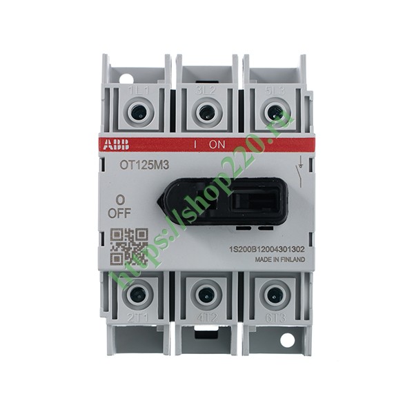 1SCA022429R9140 Рубильник модульный ABB 3П 125А трехфазный для установки на DIN-рейку OT125M3 (PRO M) (выключатель нагрузки) фото 3