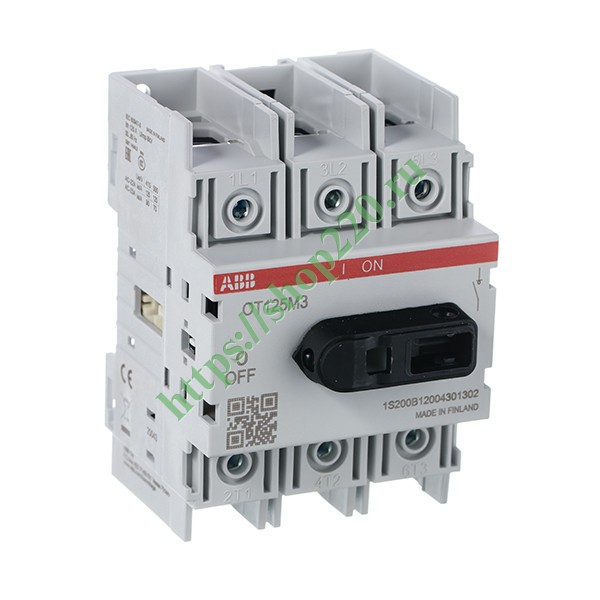 1SCA022429R9140 Рубильник модульный ABB 3П 125А трехфазный для установки на DIN-рейку OT125M3 (PRO M) (выключатель нагрузки) фото 4