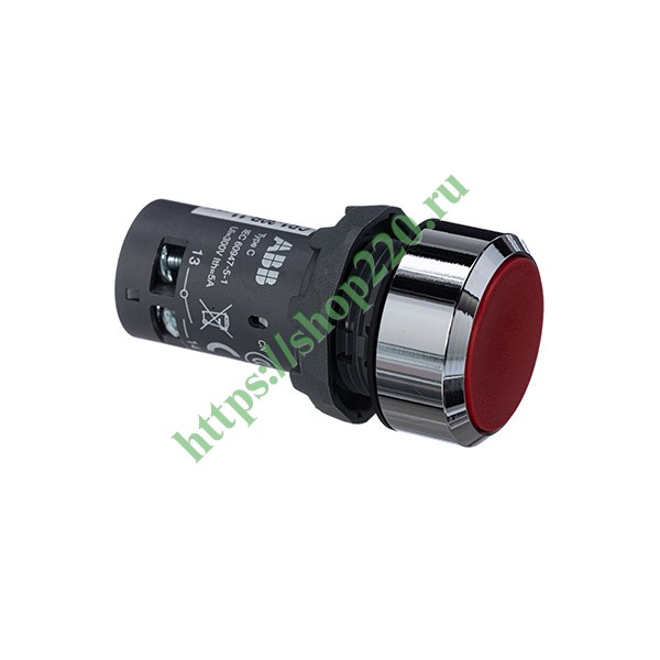 1SFA619100R3071 Кнопка ABB CP1-30R-11 красная без фиксации 1НО+1НЗ фото 5