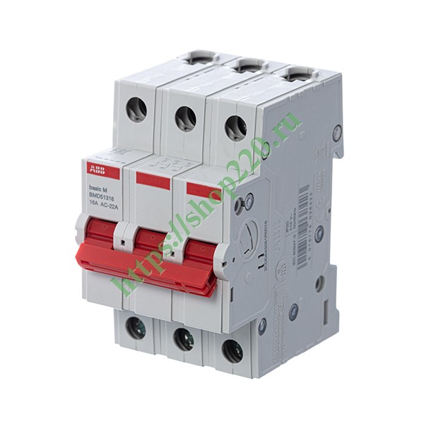 2CDD643051R0016 Выключатель нагрузки ABB 3P 16A трехфазный BMD51316 Basic M (рубильник) фото 2