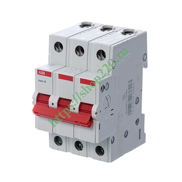 2CDD643051R0050 Выключатель нагрузки ABB 3P 50A трехфазный BMD51350 Basic M (рубильник) фото 2