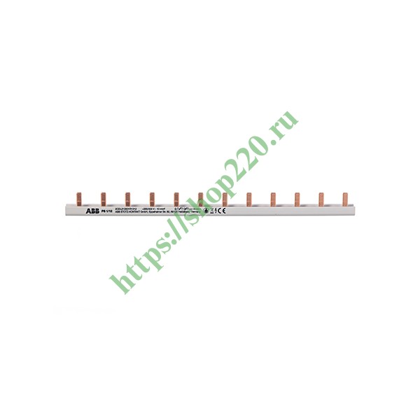 2CDL210001R1012 Гребенчатая шина ABB PS1/12 1-полюсная 12 модулей 63А фото 2