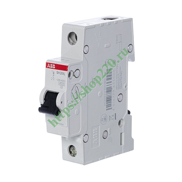 2CDS241001R0104 Автоматический выключатель ABB 1-полюсный SH201L C10 4,5кА (автомат электрический) фото 2