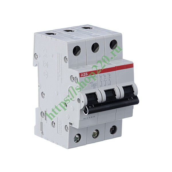 2CDS243001R0064 Автоматический выключатель ABB 3-полюсный SH203L C6 4,5кА (автомат электрический) фото 5