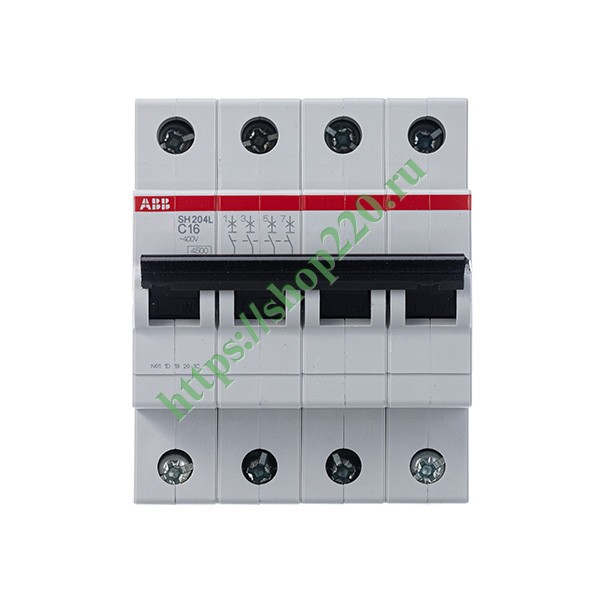 2CDS244001R0164 Автоматический выключатель ABB 4-полюсный SH204L C16 4,5кА (автомат электрический) фото 5