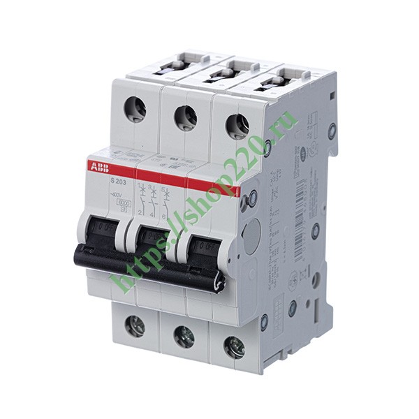 2CDS253001R0104 Автоматический выключатель ABB 3-полюсный S203 C10 (автомат электрический) фото 2