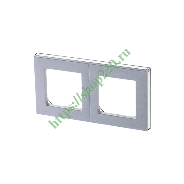 2CHH015020A6070 Рамка ABB Levit 2 поста серебро / дымчатый черный фото 2