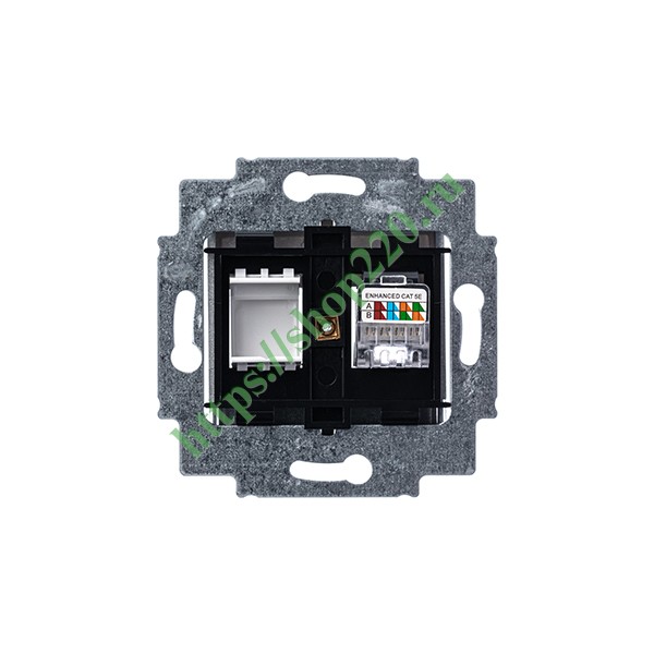 2CHH295117A6070 Розетка информационная ABB Levit RJ45 категория 5e и заглушка серебро (5014H-A51017 70W) фото 5