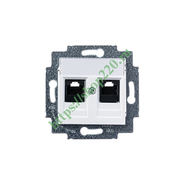 2CHH295118A6003 Розетка информационная ABB Levit двойная 2хRJ45 категория 5e белый (5014H-A51018 03W) фото 3