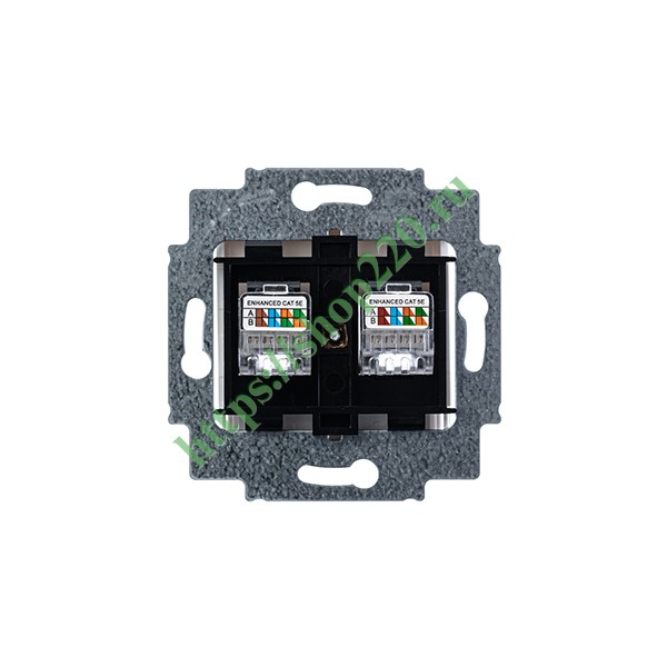 2CHH295118A6003 Розетка информационная ABB Levit двойная 2хRJ45 категория 5e белый (5014H-A51018 03W) фото 5