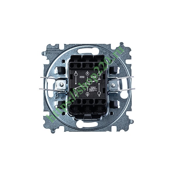 2CHH595245A6070 Переключатель двухклавишный ABB Levit серебро / дымчатый черный (3559H-A52445 70W) фото 4