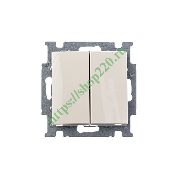 2CKA001012A2148 Выключатель двухклавишный ABB Basic 55 слоновая кость (2006/5 UC-92) (бежевый) фото 5