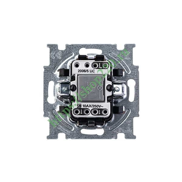 2CKA001012A2154 Выключатель двухклавишный с подсветкой ABB Basic 55 альпийский белый (2006/5 UCGL-94) фото 4