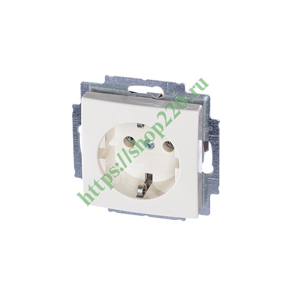 2CKA002011A3857 Розетка с заземлением автозажим ABB Basic 55 слоновая кость (20 EUC-92) (бежевый) фото 2