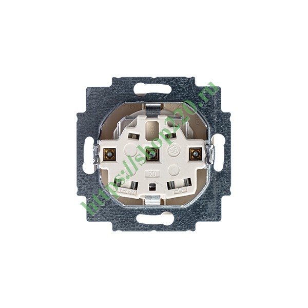 2CKA002013A5279 Розетка с заземлением ABB Basic 55 с защитными шторками слоновая кость (20 EUCKS-92) (бежевый) фото 3